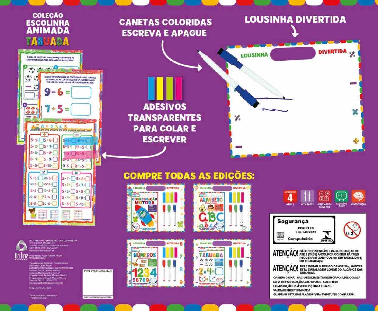 LIVRO ESCOLINHA ANIMADA TABUADA
